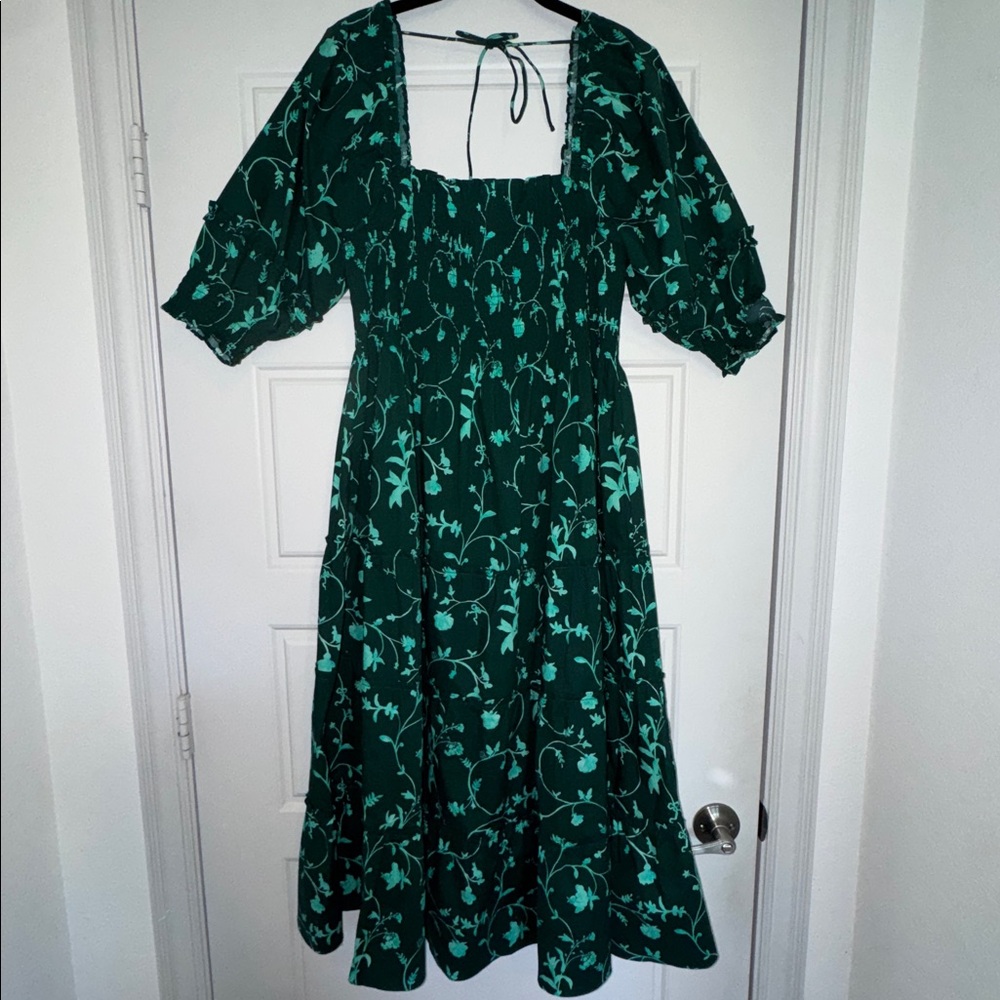 NWT Hill House Home Ellie Nap Dress Nesli Emerald Botanical XL Retired